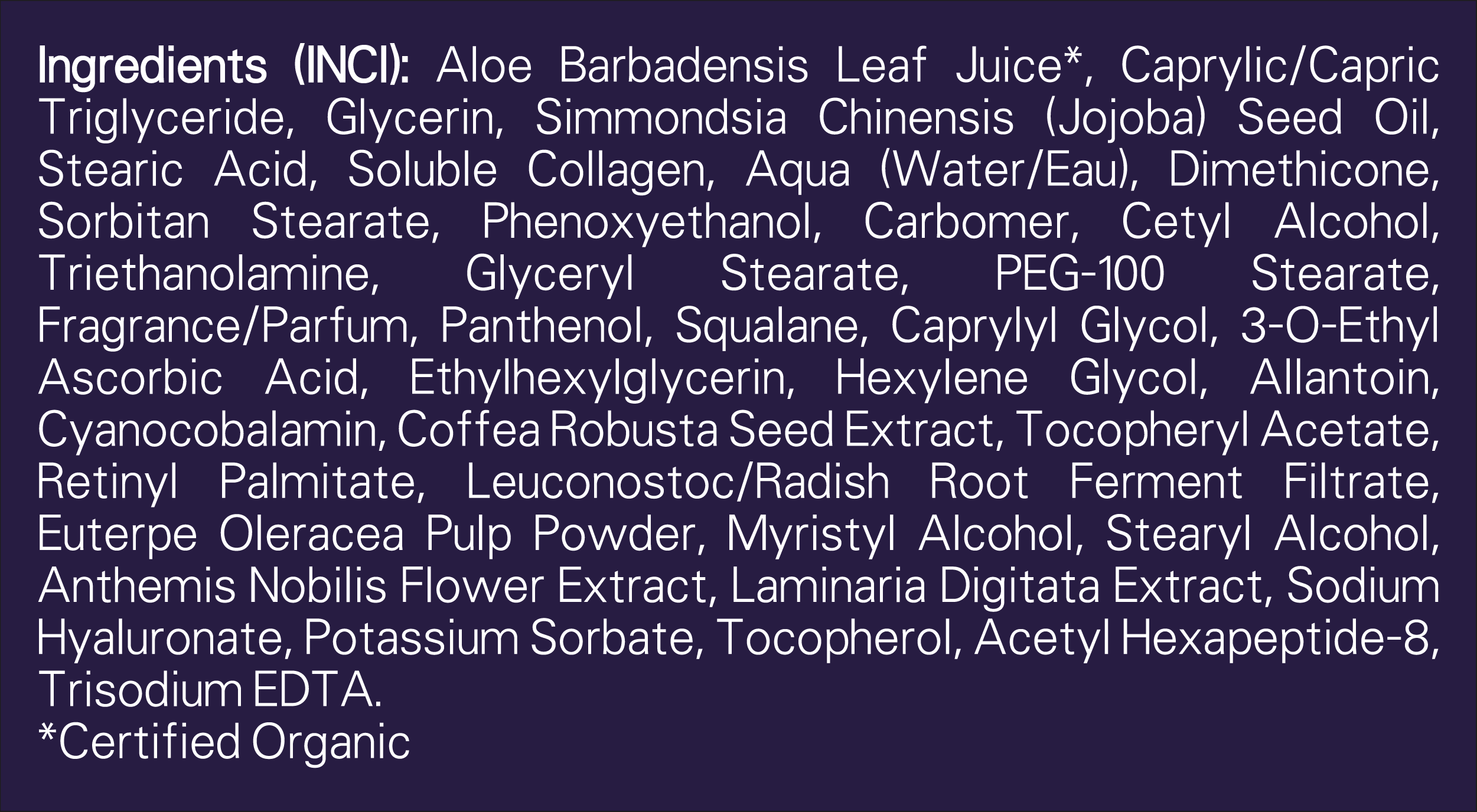 Supplement Label