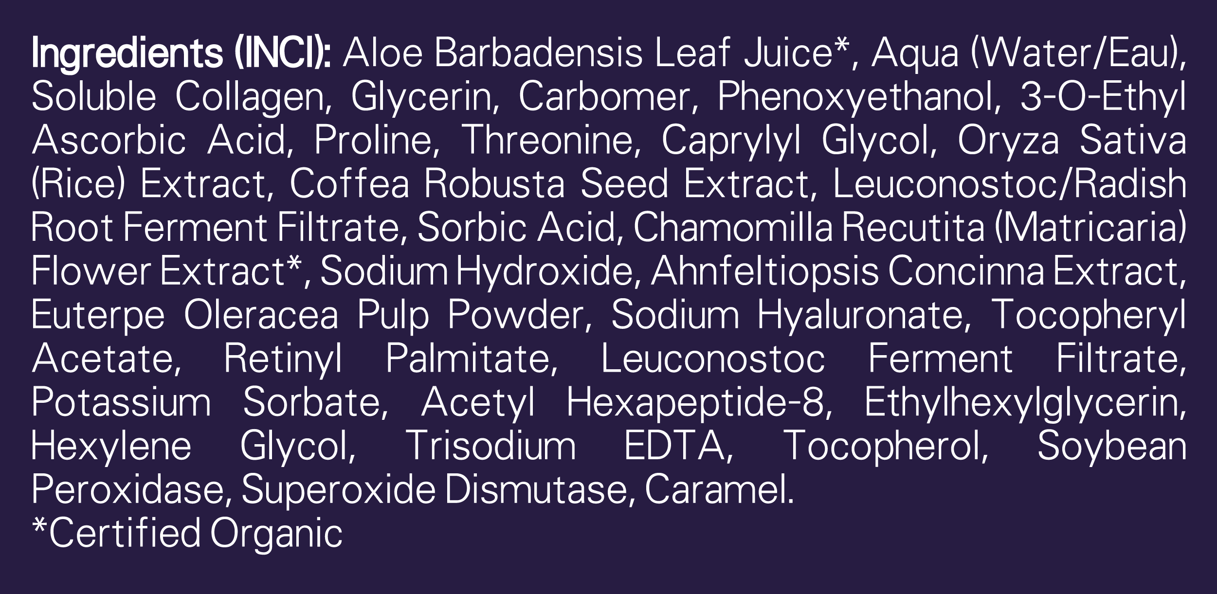 Supplement Label
